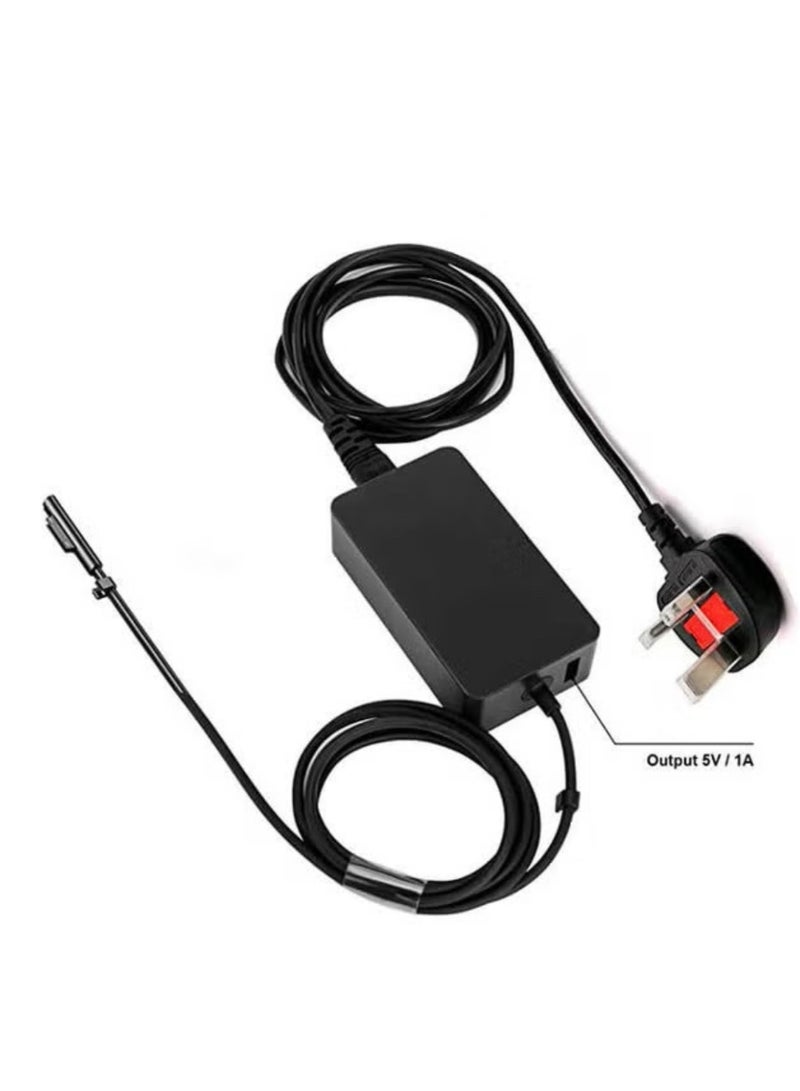 Surface Charger,Power Supply Adapter 65W 15V 4A for Microsoft Surface Pro 3/4/5/6/7/X, Black - Image 1