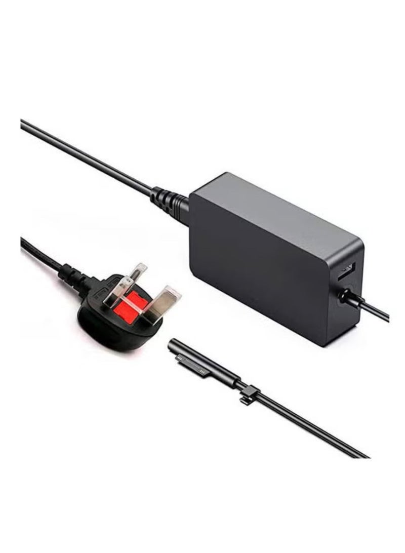 Surface Charger,Power Supply Adapter 65W 15V 4A for Microsoft Surface Pro 3/4/5/6/7/X, Black - Image 2