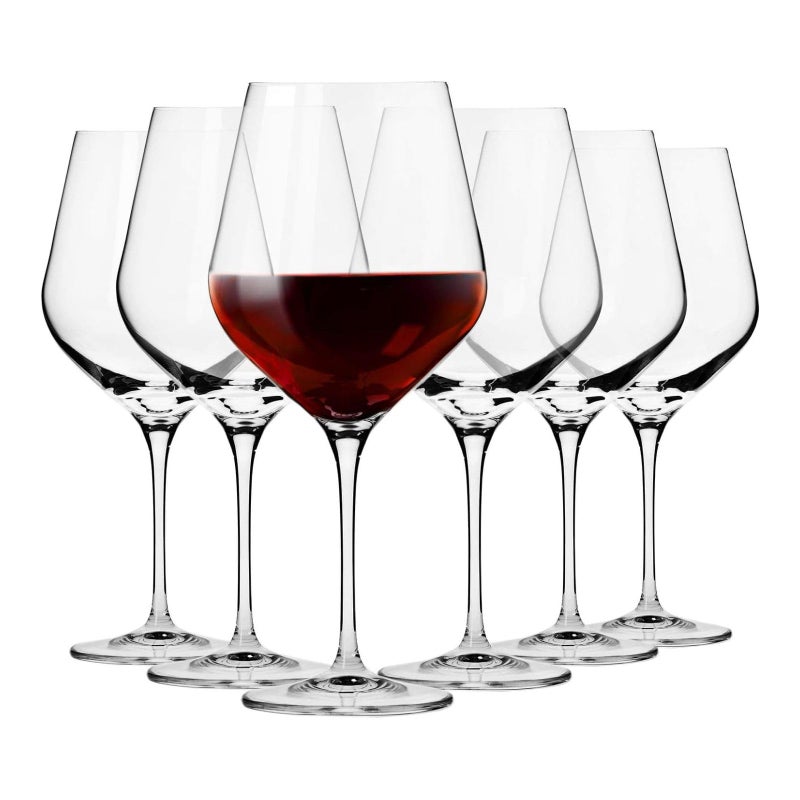 Krosno Large Red Wine Glasses Set of 6  860 ML  Splendour Collection  White Wine Glasses  Crystal Glass  Perfect for Home Restaurants and Parties  Dishwasher Safe Wine Glass
