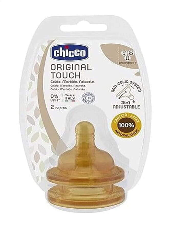 Chicco Chicco original touch baby bottle teat 2m+ adjustable 2 pc