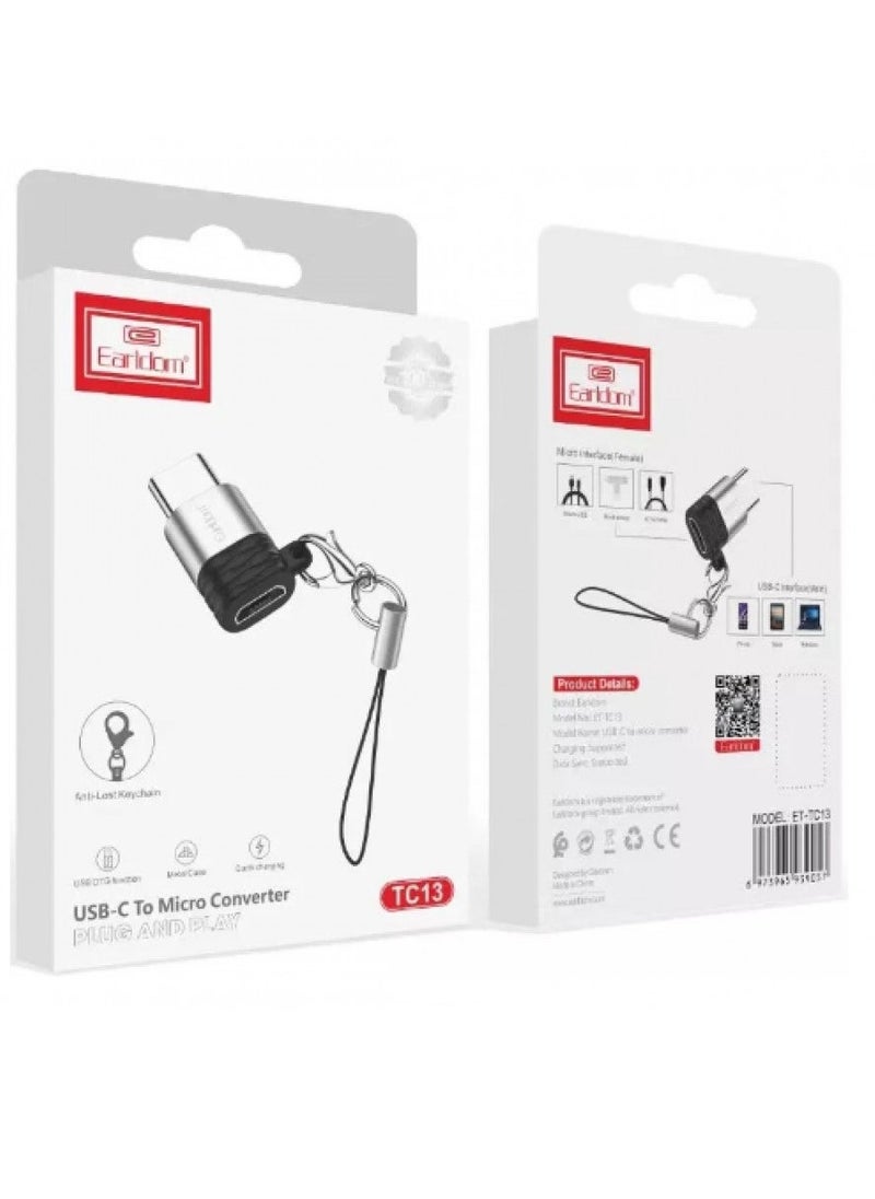 Raxoom محول USB-C إلى Micro USB ET-TC13 - محول سريع لنقل البيانات والشحن (أسود) - Image 4