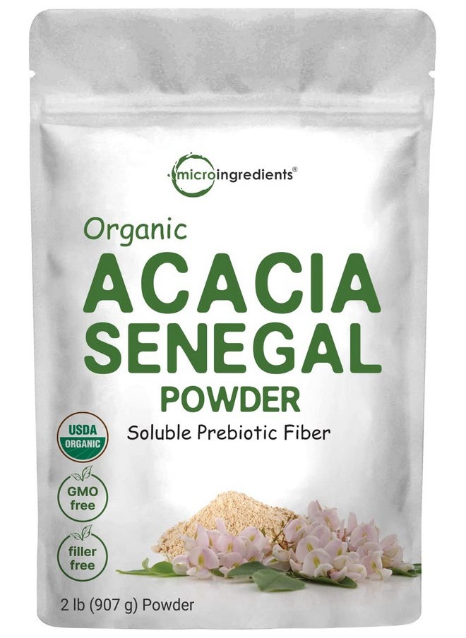 Micro Ingredients - Organic Acacia Senegal Powder 2 Pounds (32 Ounce) Instant Soluble Fiber Powder Plantbased Prebiotic Superfood For Gut Health Nongmo No Gluten Vegan - Image 1