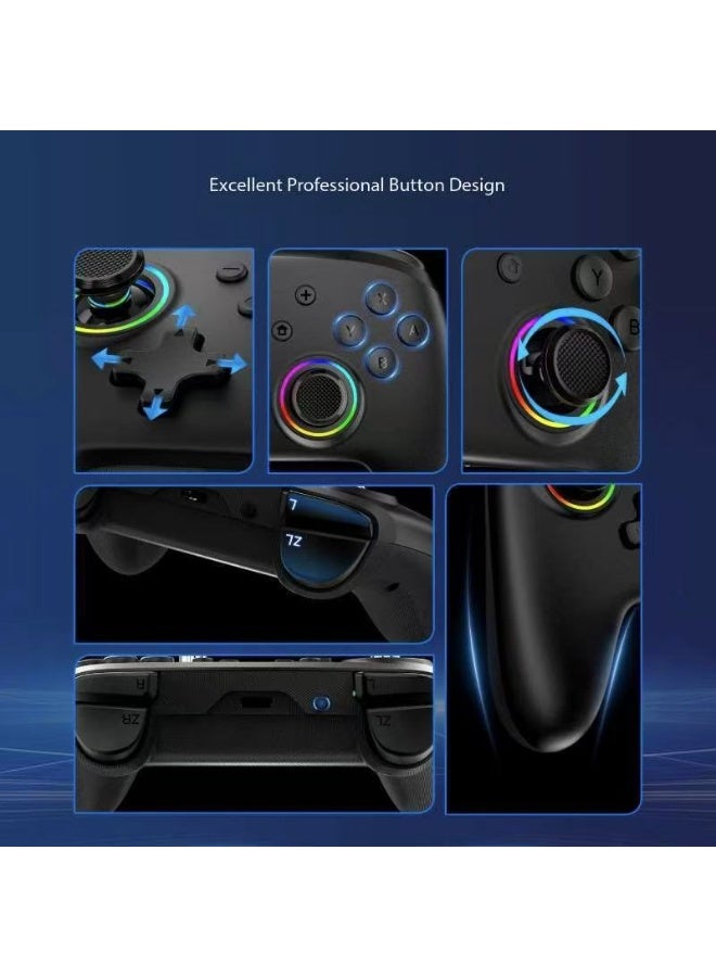 general Classic Gamepad LinYuvo KS32 Switch Pro Bluetooth Gaming Controller Compatible with Switch/Android/iOS/PC with Colorful Light, Metal Joystick, 6-Axis Gyro, Turbo Function, Dual Vibration, Wake-Up Function, Motion Control - Image 5