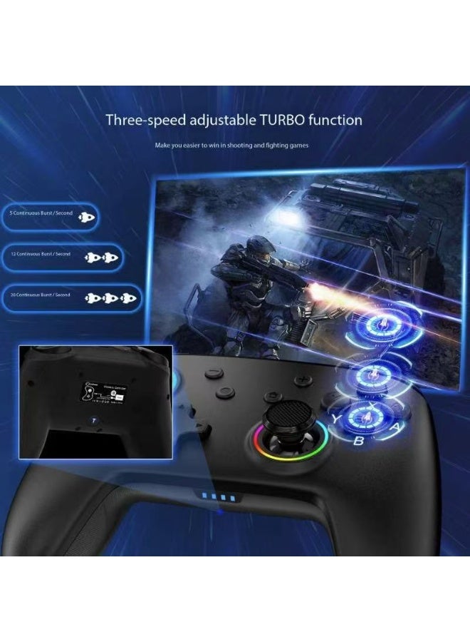 general Classic Gamepad LinYuvo KS32 Switch Pro Bluetooth Gaming Controller Compatible with Switch/Android/iOS/PC with Colorful Light, Metal Joystick, 6-Axis Gyro, Turbo Function, Dual Vibration, Wake-Up Function, Motion Control - Image 4