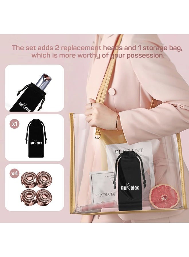 gurelax Facial Hair Removal for Women, GURELAX Hair Remover for Face, Painless Hair Removal Device, Face Shavers for Chin Upper Lip -Included 4 x Replacement Heads - Image 3