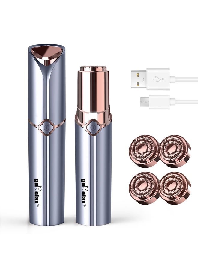 gurelax Facial Hair Removal for Women, GURELAX Hair Remover for Face, Painless Hair Removal Device, Face Shavers for Chin Upper Lip -Included 4 x Replacement Heads - Image 1