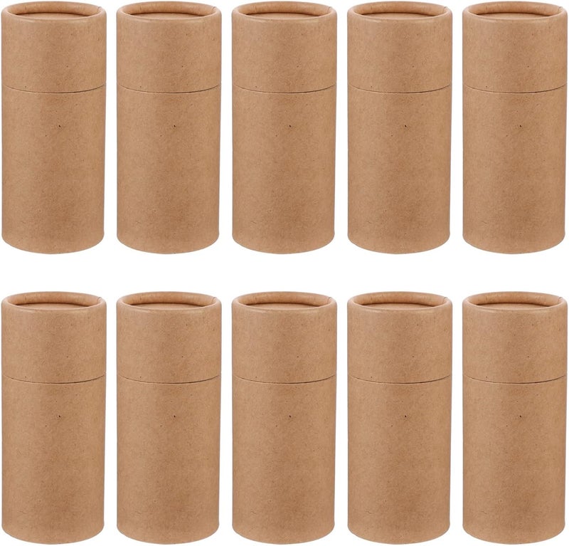 klarako 10pcs Empty Kraft Paper Jar 100ml Cardboard Boxes Essential Oil Bottle Packaging Case Gift Paper Tube Round Container for Pencils Tea Caddy Coffee Cosmetic Crafts - Image 1