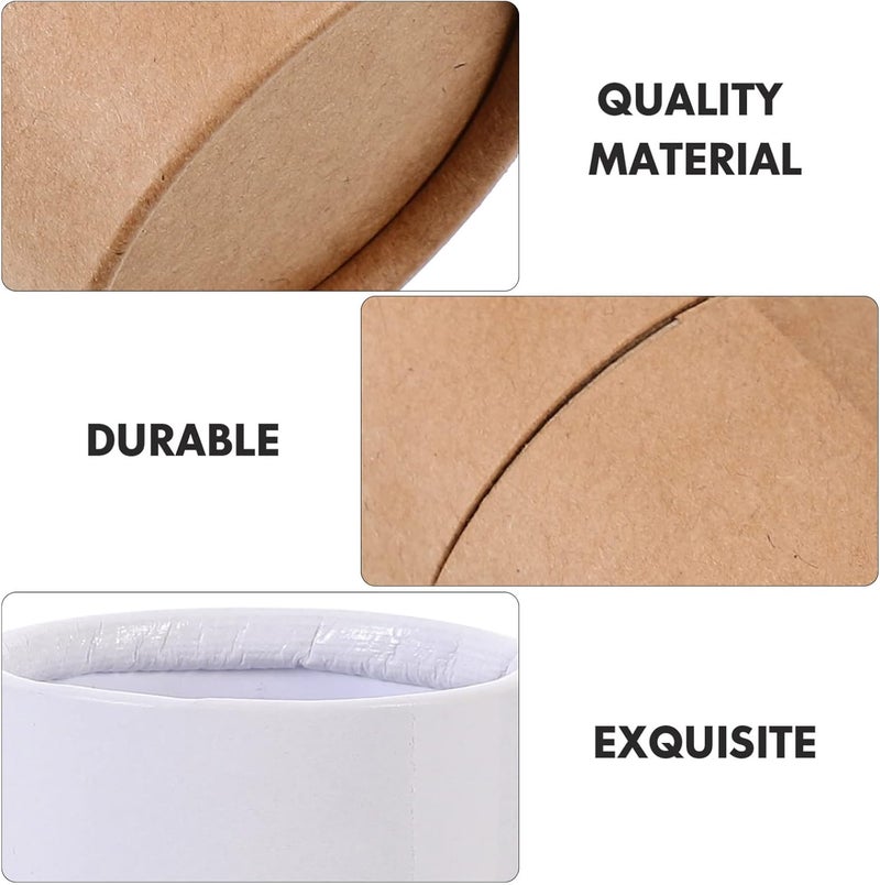 klarako 10pcs Empty Kraft Paper Jar 100ml Cardboard Boxes Essential Oil Bottle Packaging Case Gift Paper Tube Round Container for Pencils Tea Caddy Coffee Cosmetic Crafts - Image 4