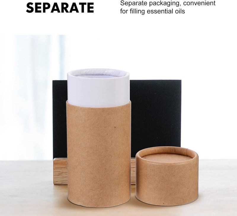 klarako 10pcs Empty Kraft Paper Jar 100ml Cardboard Boxes Essential Oil Bottle Packaging Case Gift Paper Tube Round Container for Pencils Tea Caddy Coffee Cosmetic Crafts - Image 3