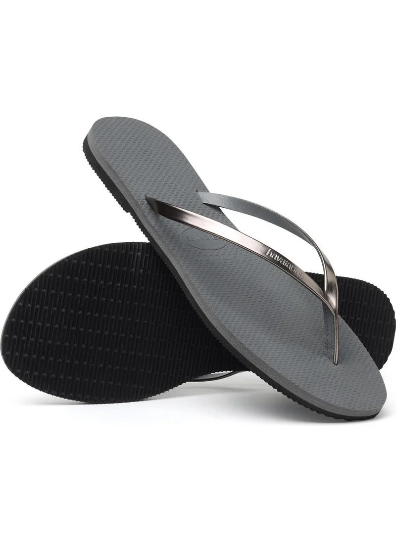 havaianas You Metallic Gray Steelmetallic Graphite Silver Women's Slippers