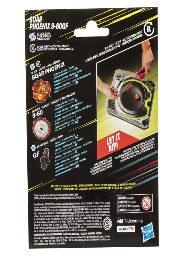 Beyblade X Soar Phoenix 9-60GF Deluxe String Launcher Set, Attack Type Right Spinning Ball Toy, Great Gift for Boys and Girls from 8 Years - Image 2