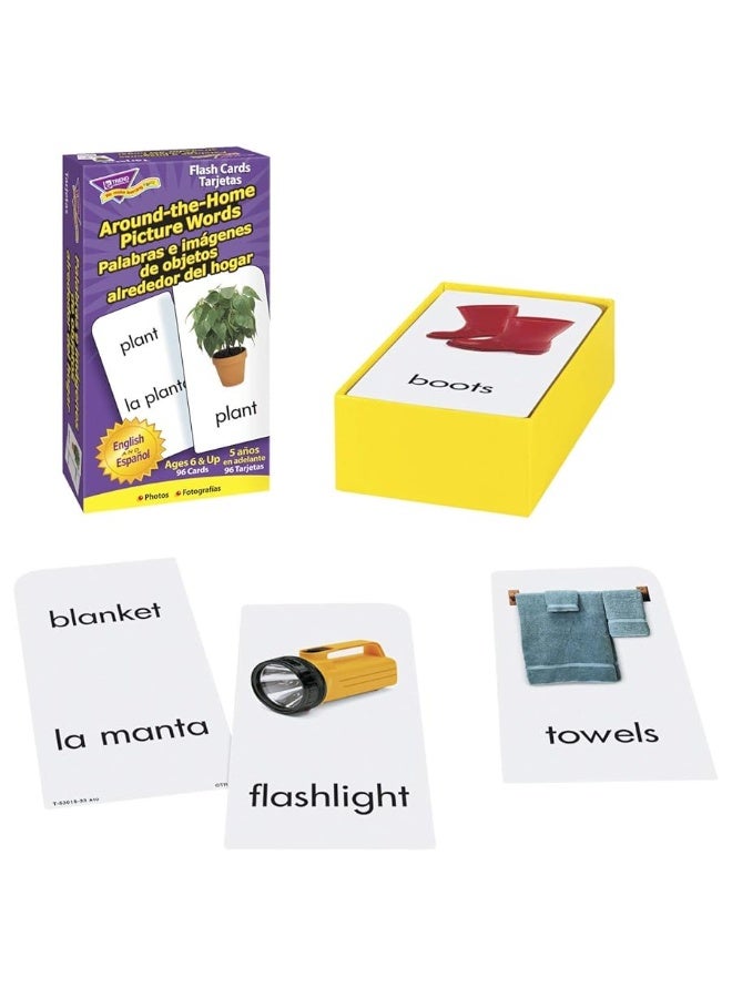 Trend Enterprises Around the Home English  Spanish set Skill Drill Flash Cards - Image 1