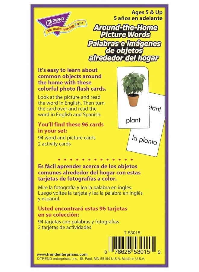 Trend Enterprises Around the Home English  Spanish set Skill Drill Flash Cards - Image 3