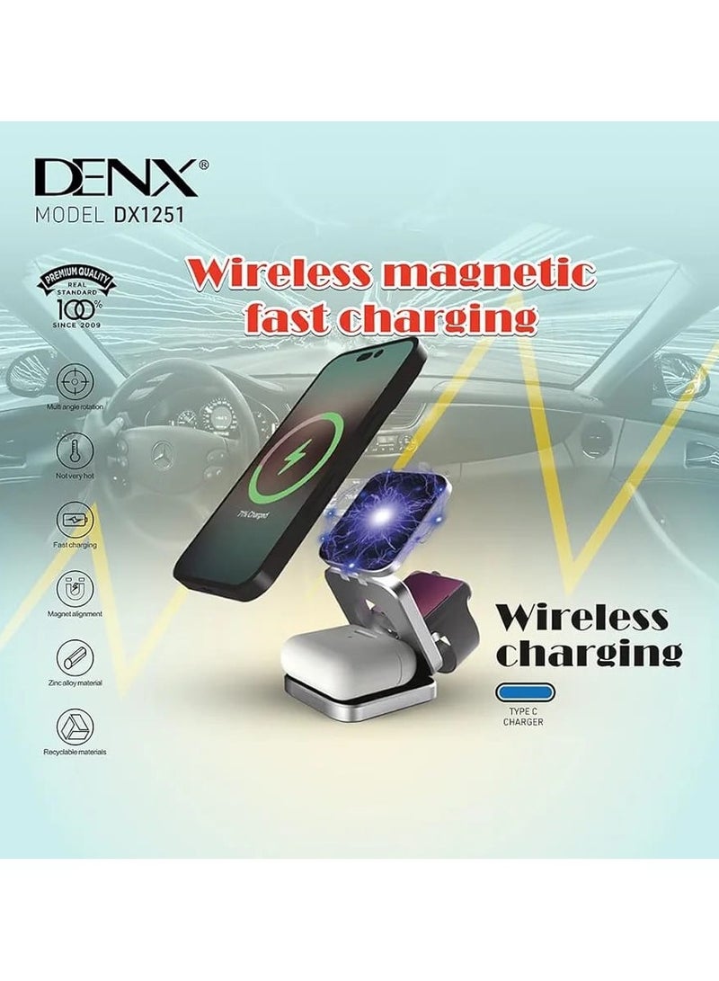 Denx Denx Magnetic Phone Holder Wirless Charger Fast Charger DX1251 - Image 2