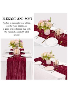 DELGREEN 90*400CM Translucent Table Runner Chessian Tablecloth for Wedding Reception Bridal Shower Party Decoration Table Centerpiece  - Image 3