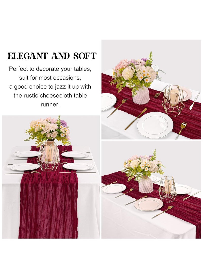 DELGREEN - 90*400CM Translucent Table Runner Chessian Tablecloth for Wedding Reception Bridal Shower Party Decoration Table Centerpiece - Image 1