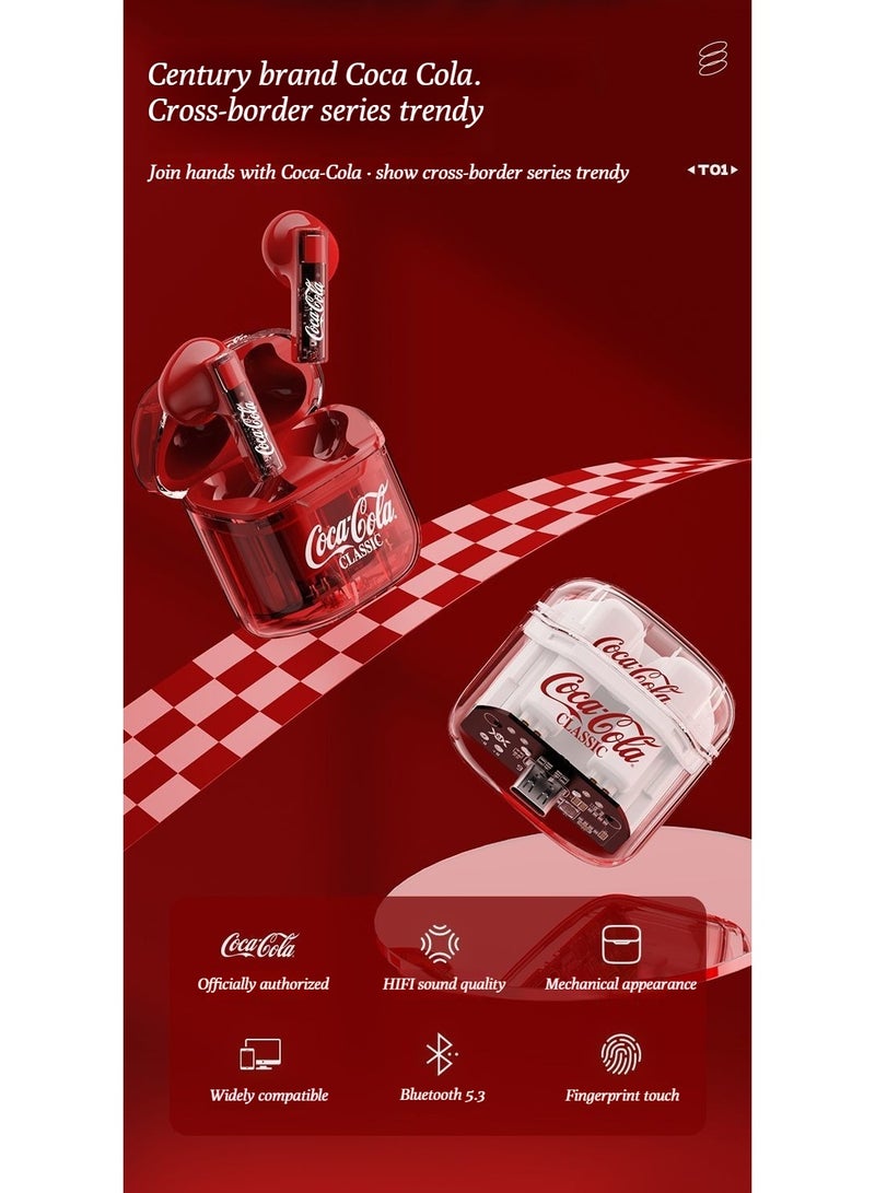 كوكا كولا سماعات رأس كوكا كولا بلوتوث، لاسلكي، نمط إدخال شبه الأذن، جودة المظهر العالية، مناسبة للرياضات والألعاب، تقليل الضوضاء، الكمون المنخفض - Image 2