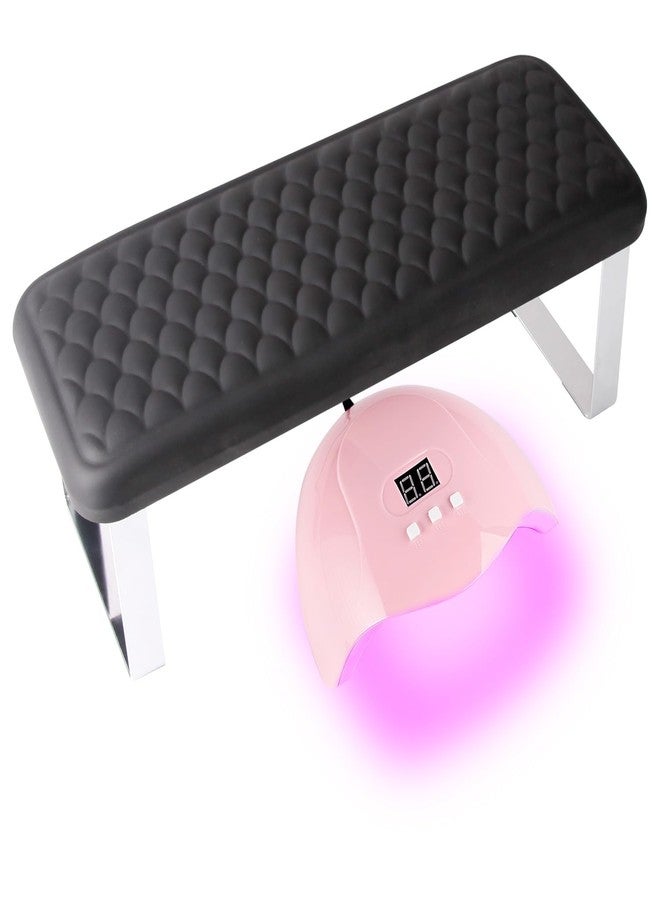 BORNBYME Arm Rest for Nails Tech, BORNBYME Update PU Leather Fish Pattern Hand Nail Foot Stand Rest for Manicure & Pedicure,Black - Image 1