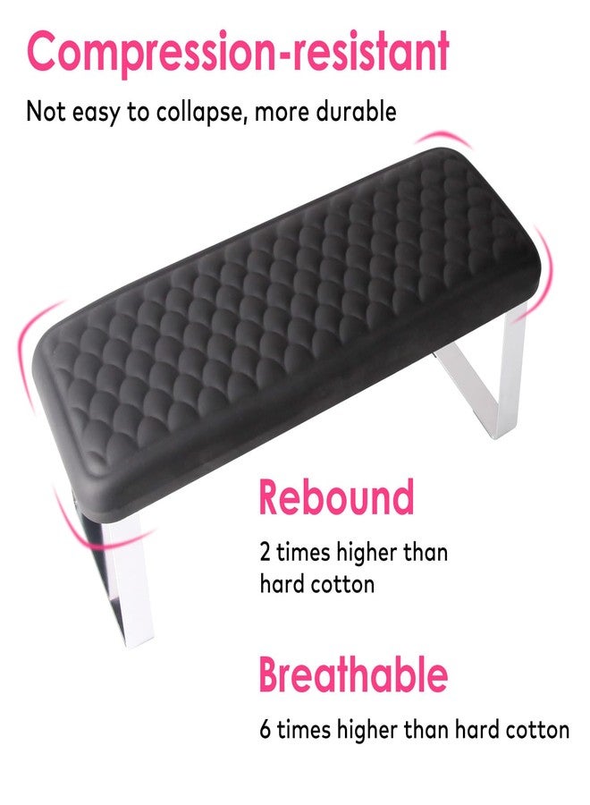 BORNBYME Arm Rest for Nails Tech, BORNBYME Update PU Leather Fish Pattern Hand Nail Foot Stand Rest for Manicure & Pedicure,Black - Image 5