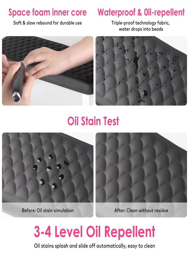 BORNBYME Arm Rest for Nails Tech, BORNBYME Update PU Leather Fish Pattern Hand Nail Foot Stand Rest for Manicure & Pedicure,Black - Image 3