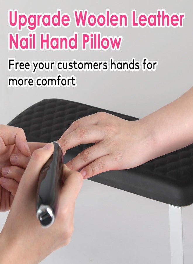 BORNBYME Arm Rest for Nails Tech, BORNBYME Update PU Leather Fish Pattern Hand Nail Foot Stand Rest for Manicure & Pedicure,Black - Image 2