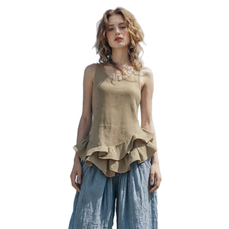 Women's Sleeveless Ruffle T-Shirt - Image 5