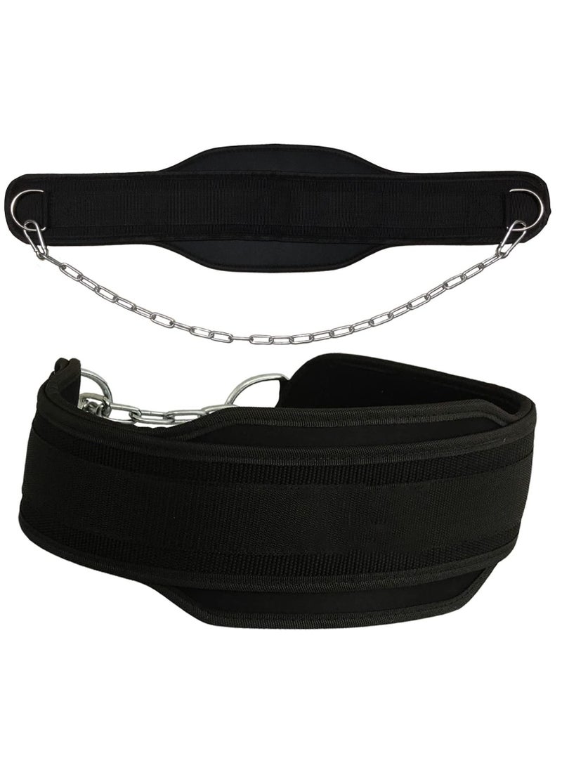 Captaintech Weight Lifting Belt, Chain Fitness Dip Belt for Weightlifting Neoprene Support Weighted Pull Up Belt With Heavy Duty Steel Chain for Men Added Weight Training, Squat, Deadlift, Bodybuilding  - Image 3