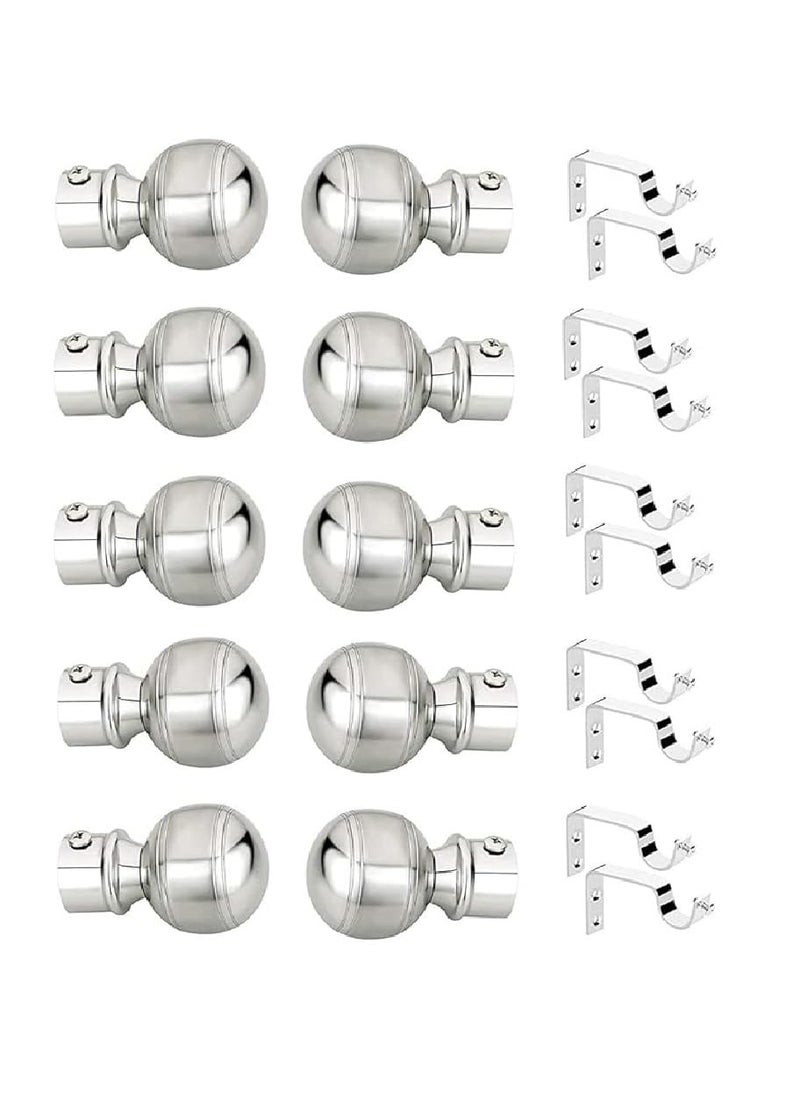 RIMSHA BOSS Curtain Holders Brackets Set Accessories Parda Stand Stainless Steel Set of 10 