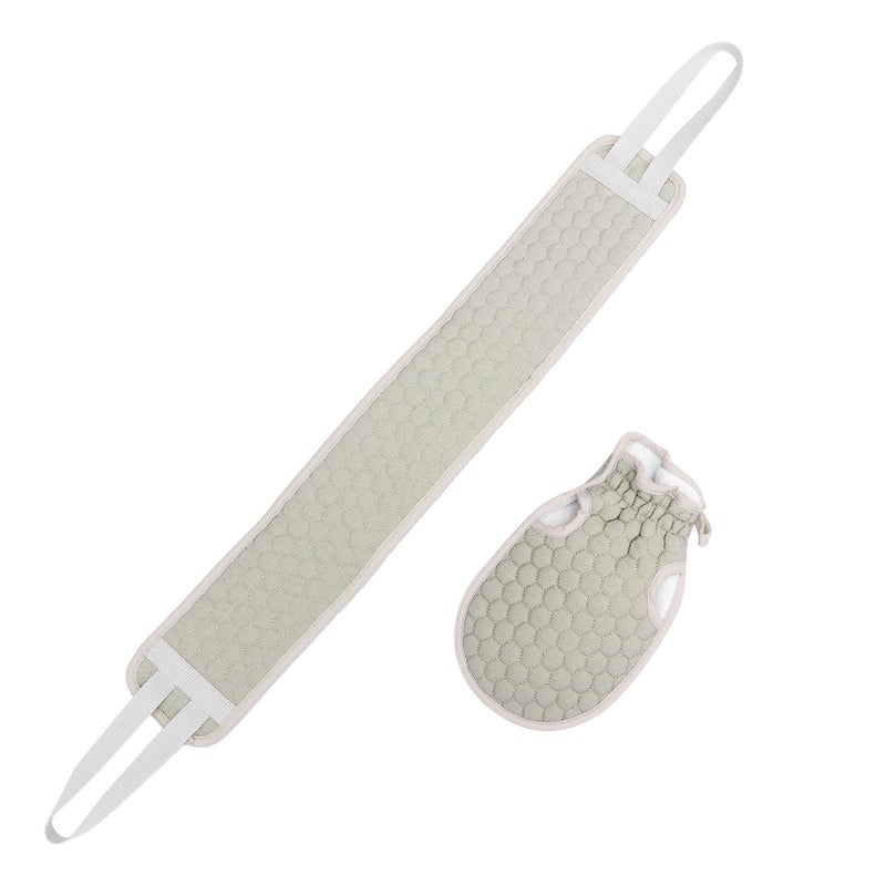 4 pcs Bath Towel Rub Back Rubbing Towel Scrubber Back Scrub Strip Shower Towel Gloves (Grey) - Image 2