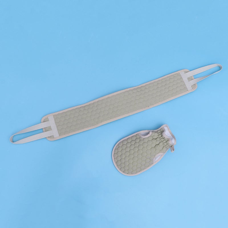4 pcs Bath Towel Rub Back Rubbing Towel Scrubber Back Scrub Strip Shower Towel Gloves (Grey) - Image 1