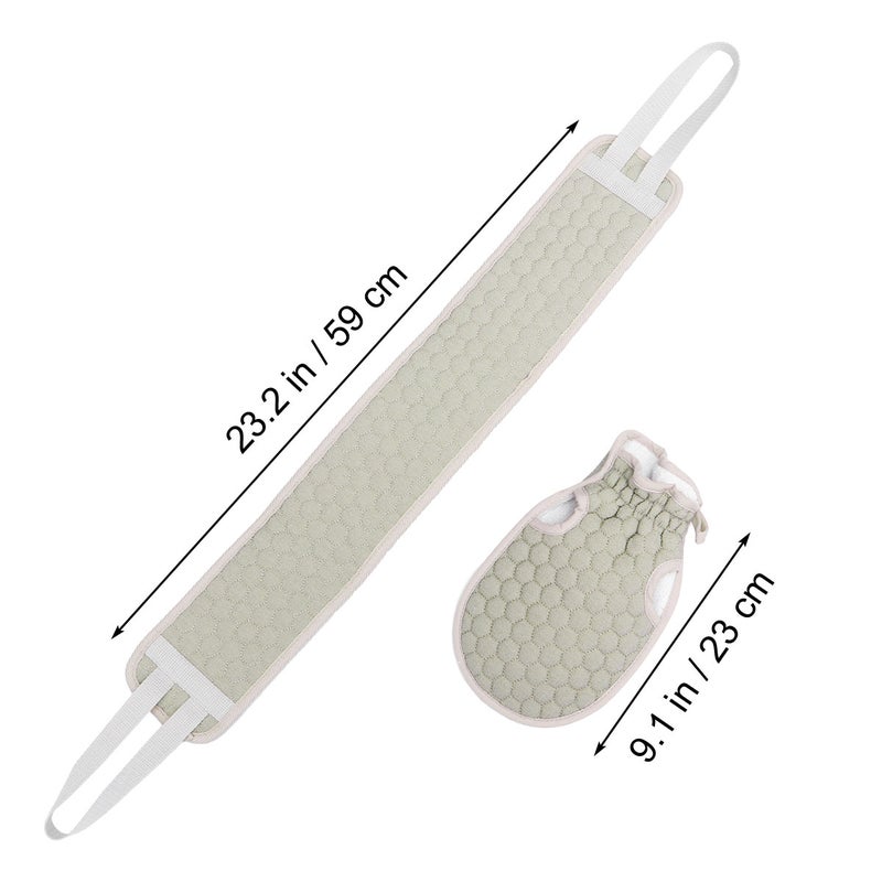 4 pcs Bath Towel Rub Back Rubbing Towel Scrubber Back Scrub Strip Shower Towel Gloves (Grey) - Image 3