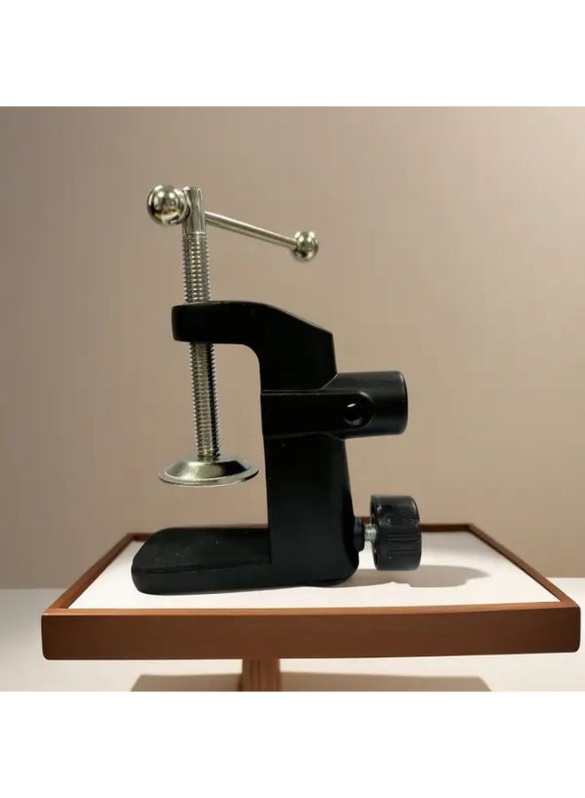 Heavy Duty Metal 2 in 1 Table Mount Mic Clamp Holder with Adjustable Arm Black 1 PC - Image 4