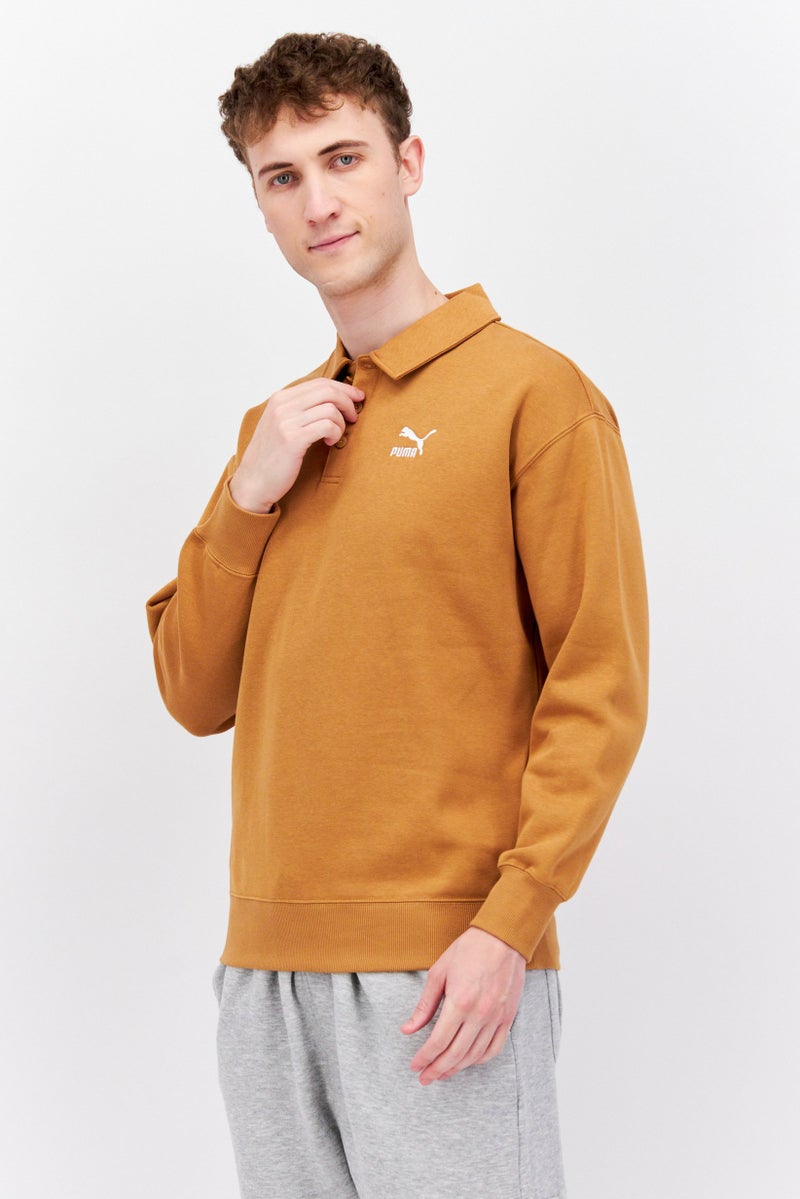 PUMA Men Sportswear Fit Long Sleeve Training Polo Shirt, Dusty Tan  - Image 2