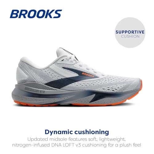 Brooks Men’s Adrenaline GTS 24 Supportive Running Shoe - White/Peacoat/Alloy - 11 Medium - Image 2