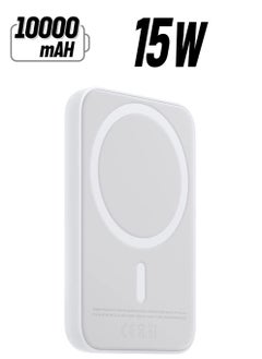 MagSafe Wireless Power Bank for iPhone 14 Pro – 10,000mAh Portable Charger in White