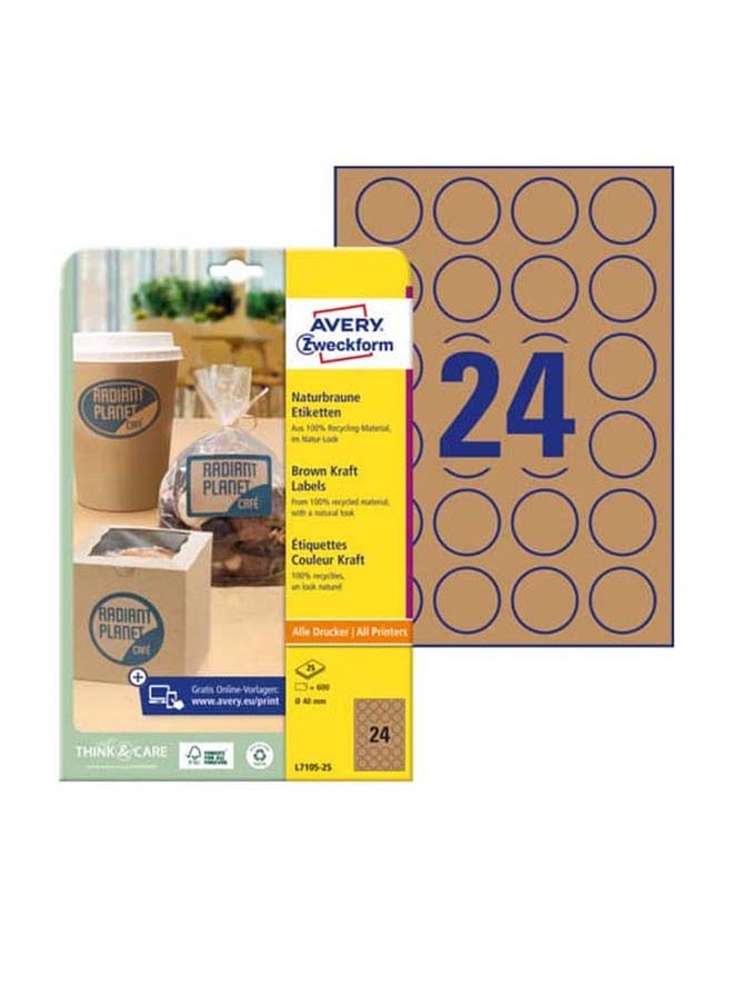 AVERY - Labels 40mm round L7105 25s - Image 1