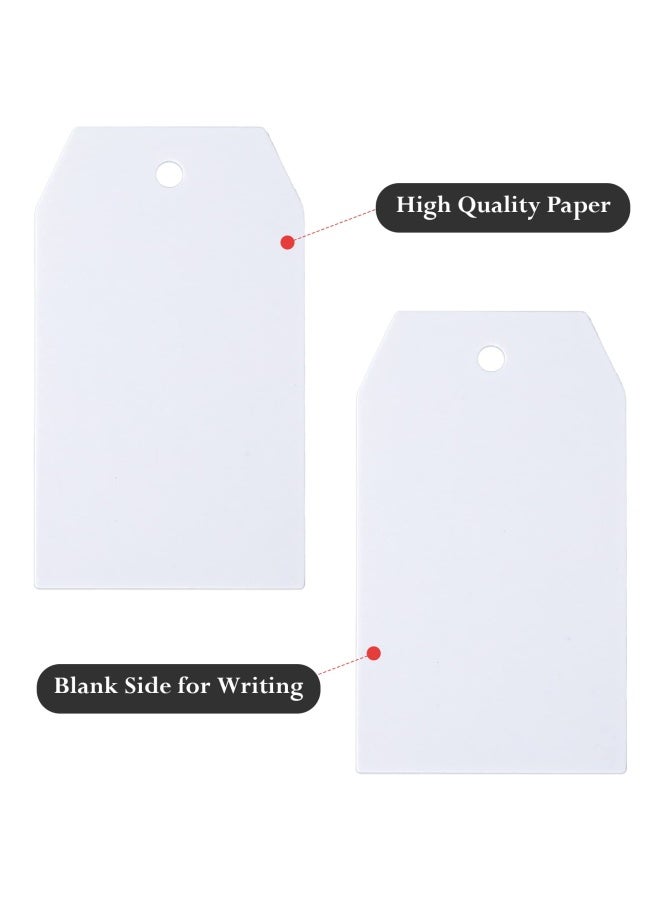 KINGLAKE Gift Tags100 Pcs White Paper Blank Gift Tags with String for Wedding FavorsCraft Tags with Natural Jute Twine - Image 4