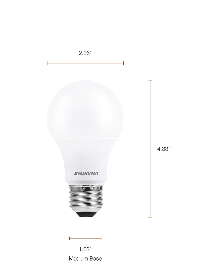 Sylvania SYLVANIA ECO LED Light Bulb, A19 60W Equivalent, Efficient 9W, 7 Year, 750 Lumens, 2700K, Non-Dimmable, Frosted, Soft White - 8 Count (Pack of 1) (40821)  - Image 2