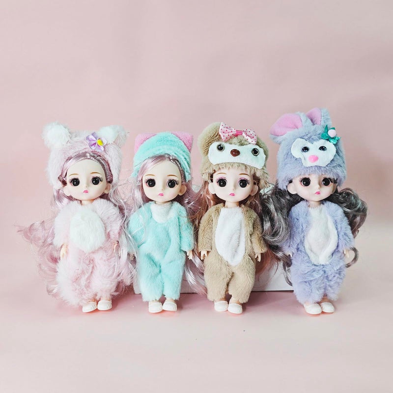 TNDCKP 4 Pcs 6 Inch Princess Girl Mini Cute Dolls Sister Small Princess Dolls Miniature Little Girl for 3 Year Old Girls - Image 3