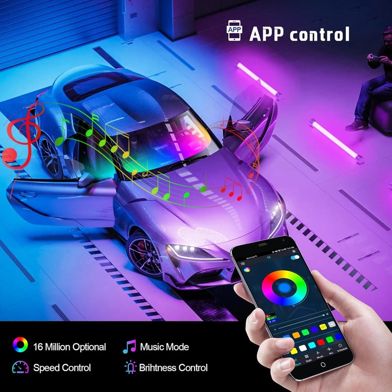 WEBUPAR Dreamcolor 6 in 1 Car LED Strip Lights with APP Control and 213 Modes, 175 inches 593 LEDs - Image 4