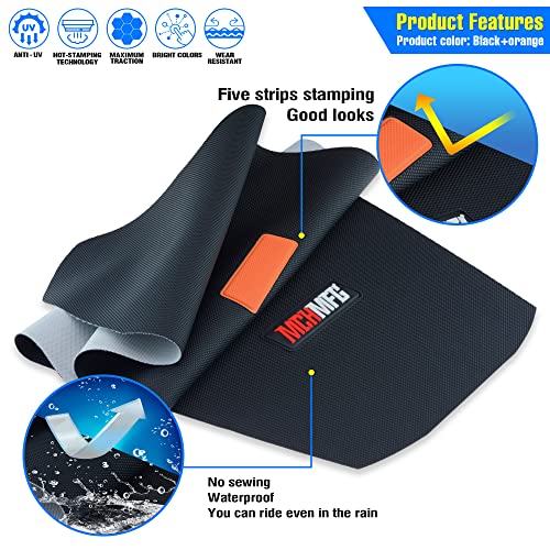 MCHMFG Motorcycle Universal Seat Cover Non-Slip Suitable Rubber Striped Grip Gripper Soft for CRF WR YZF SXF EXC XC SX KLX Dirt Pit Bike Motocross Off Road Motorbike (Orange) - Image 3