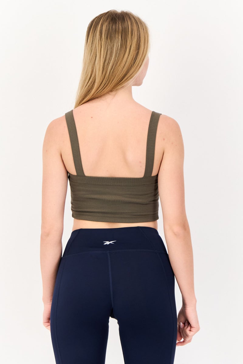 Reebok Women Sportswear Fit Sleeveless Training Top, Olive - Image 2