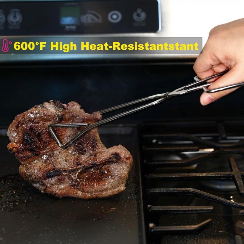 Hiash 11-Inch Heavy Duty Stainless Steel Kitchen Tongs - Comfortable Ergonomic Grip, Scissor Design, Heat Resistant for BBQ and Cooking - Image 3