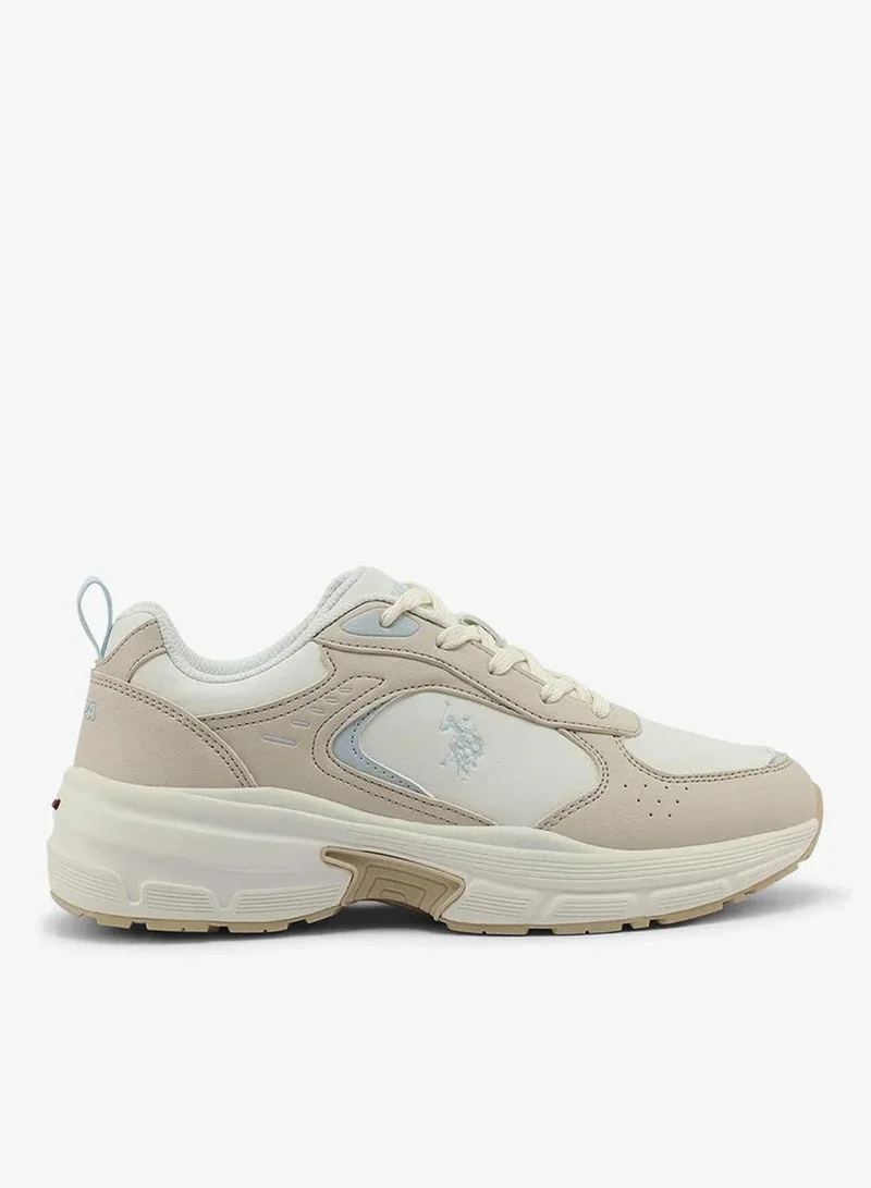 U.S. Polo Assn. Women’s Beige ROX GLB 6FX Chunky Sneakers – Stylish Everyday Comfort Shoes