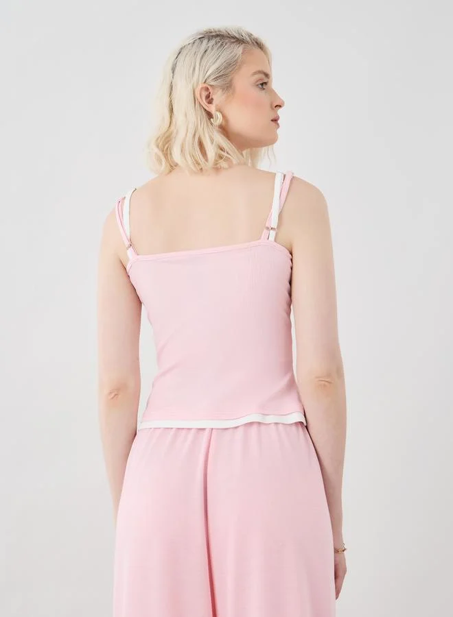 Take Two Take Two Solid Multi Strap Regular Fit Cami Top