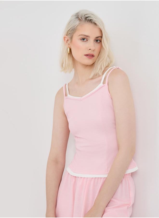 Take Two Take Two Solid Multi Strap Regular Fit Cami Top  - Image 1