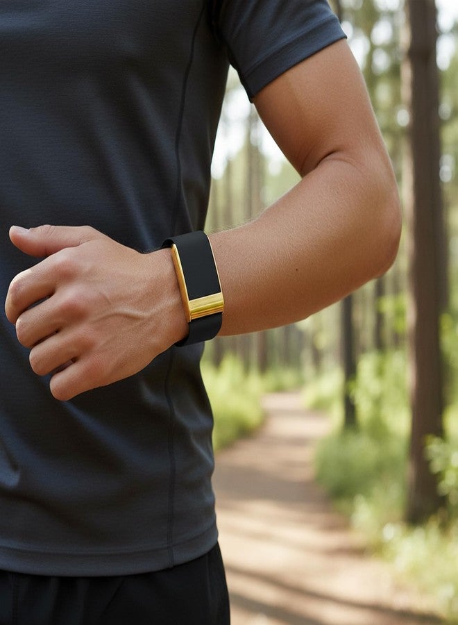 fitspur سوار معصم بديل مقاوم للماء من نوع هيدروكنت من فيتسبور، متوافق مع جهاز WHOOP 5.0 وجهاز WHOOP MG Life (أسود + ذهبي، ون + بيك) - Image 4