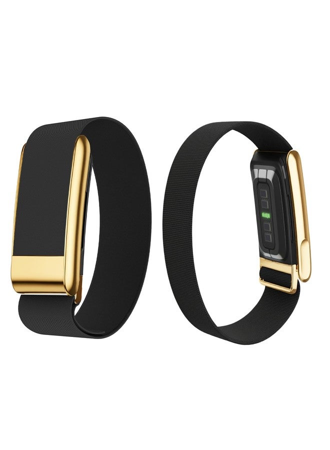 fitspur سوار معصم بديل مقاوم للماء من نوع هيدروكنت من فيتسبور، متوافق مع جهاز WHOOP 5.0 وجهاز WHOOP MG Life (أسود + ذهبي، ون + بيك) - Image 3