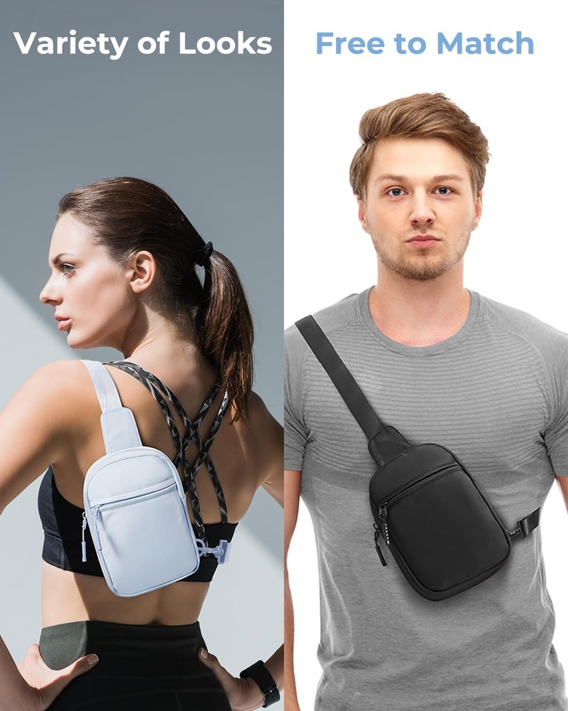 CHOLISS Small Sling Bag for Women and Men, Crossbody Bags Trendy Fanny Packs Chest Bag with Extended Strap, Blue - Image 2