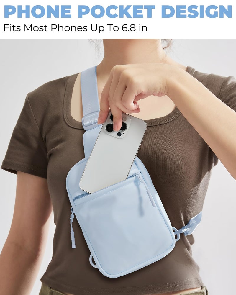 CHOLISS Small Sling Bag for Women and Men, Crossbody Bags Trendy Fanny Packs Chest Bag with Extended Strap, Blue - Image 5